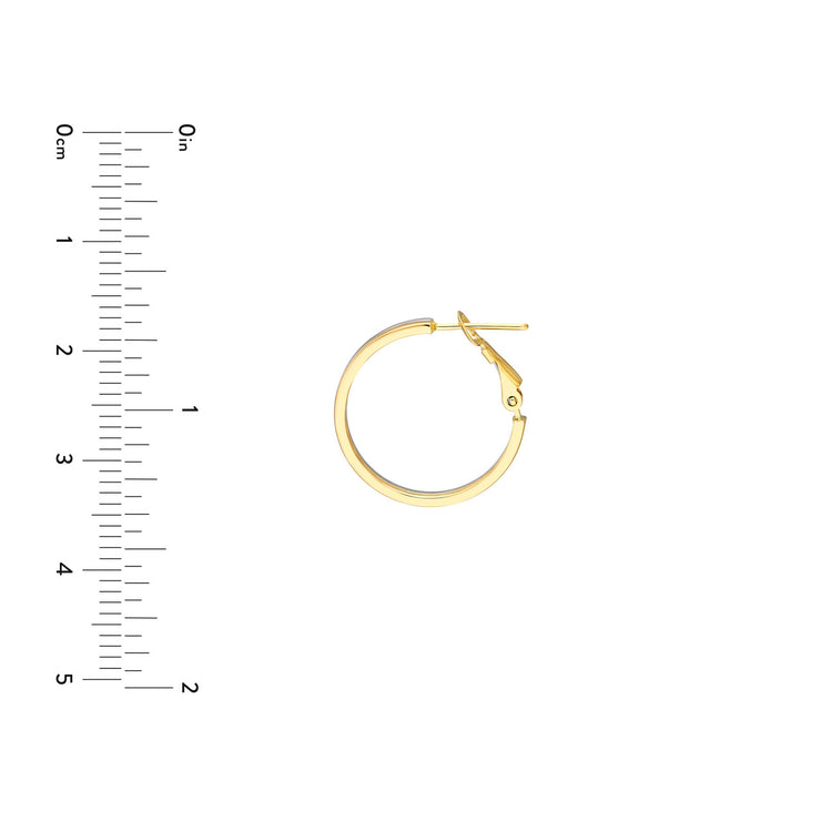 14K Yellow and White Gold Two-Tone Hoops with Omega Back. Bichsel Jewelry in Sedalia, MO. Shop earring styles online or in-store today!