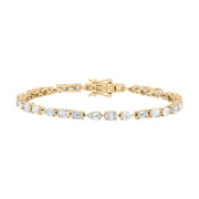 14K Yellow Gold Mixed Fancy Shape Lab Grown Diamond Tennis Bracelet