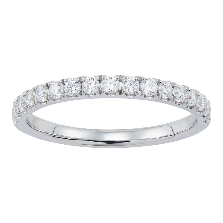 14K White Gold Lab Grown Round Diamond Band