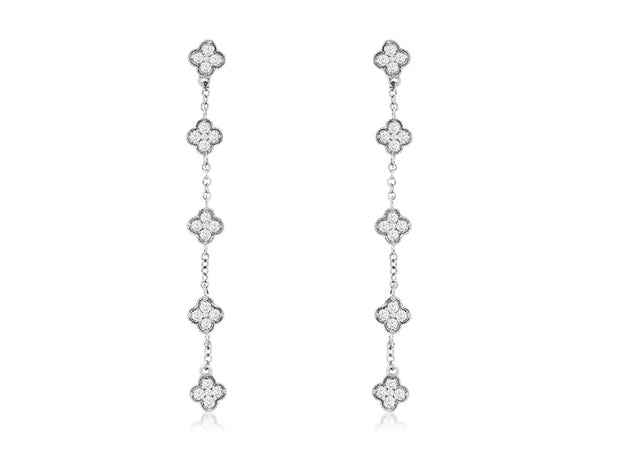 14K White Gold 0.50ct Diamond Clover Dangle Drop Earrings. Bichsel Jewelry in Sedalia, MO. Shop ring styles online or in-store today! 
