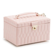 WOLF Caroline Medium Jewelry Storage Case in 'Rose Quartz.' Handmade Leather Case with Gold Hardware and Travel Box. LusterLoc™ Anti-Tarnish Protection. Bichsel Jewelry in Sedalia, MO. Shop online or in-store today!