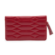 WOLF Caroline Jewelry Travel Portfolio in 'Red'. Handcrafted Leather Storage Case with Gold Hardware. LusterLoc™ Anti-Tarnish. Bichsel Jewelry in Sedalia, MO.