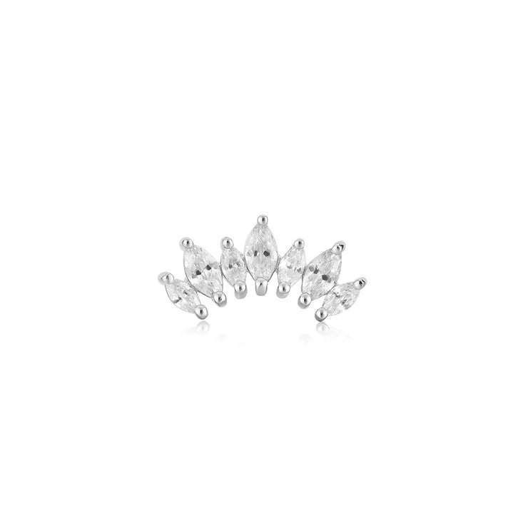 Ania Haie Silver Sparkle Marquise Climber Barbell Stud Earrings. 925 sterling silver with Cubic Zirconia stones. Bichsel Jewelry in Sedalia, MO. Shop online or in-store today! 