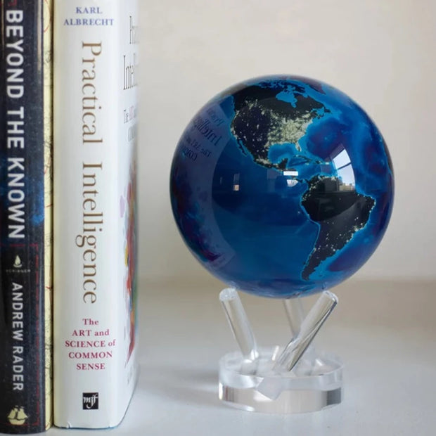 Earth at Night MOVA 4.5" or 6" Globe with Acrylic Base. NASA Satellite Imagery. Powered by Solar Ambient Light & Magnets. No cords or batteries needed. Shop online or in-store today! Bichsel Jewelry in Sedalia, MO.