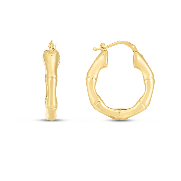 Gold Bamboo Hoop Earrings