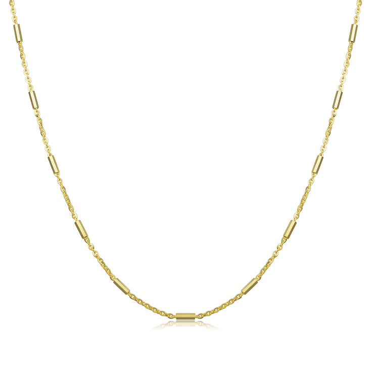 Gold Rolo Bar Station Chain Bichsel Jewelry