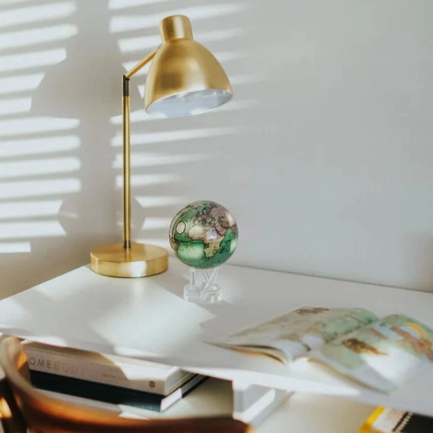 6" Antique Terrestrial Green MOVA Globe with Acrylic Base. 1790 World Map. Powered by Solar Ambient Light & Magnets. No cords or batteries needed. Shop online or in-store today! Bichsel Jewelry | Sedalia, MO