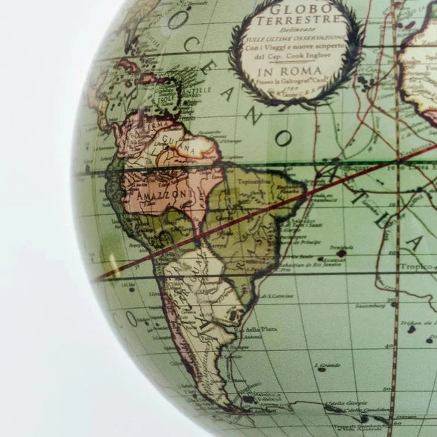 6" Antique Terrestrial Green MOVA Globe with Acrylic Base. 1790 World Map. Powered by Solar Ambient Light & Magnets. No cords or batteries needed. Shop online or in-store today! Bichsel Jewelry | Sedalia, MO