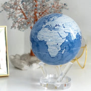 6" Sky Blue and White MOVA Globe with Acrylic Base. Powered by Solar Ambient Light & Magnets. No cords or batteries needed. Shop online or in-store today!