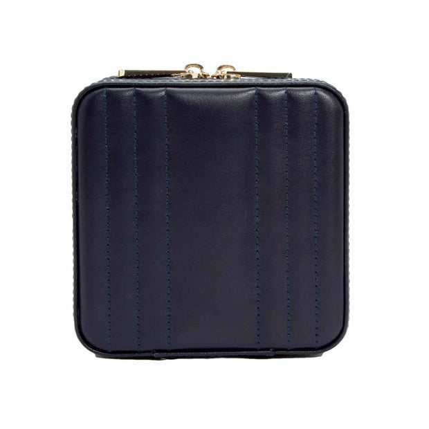 WOLF Maria Small Zip Case in 'Navy'. Travel Storage Case with Mirror & Gold Hardware. LusterLoc™ Anti-Tarnish. Bichsel Jewelry Sedalia, MO. Shop online or in-store today!
