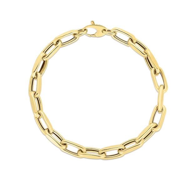 14K Yellow Gold Polished 6mm Paperclip Chain Bracelet. Bichsel Jewelry in Sedalia, MO. Shop gold bracelet and bangle styles online or in-store today!