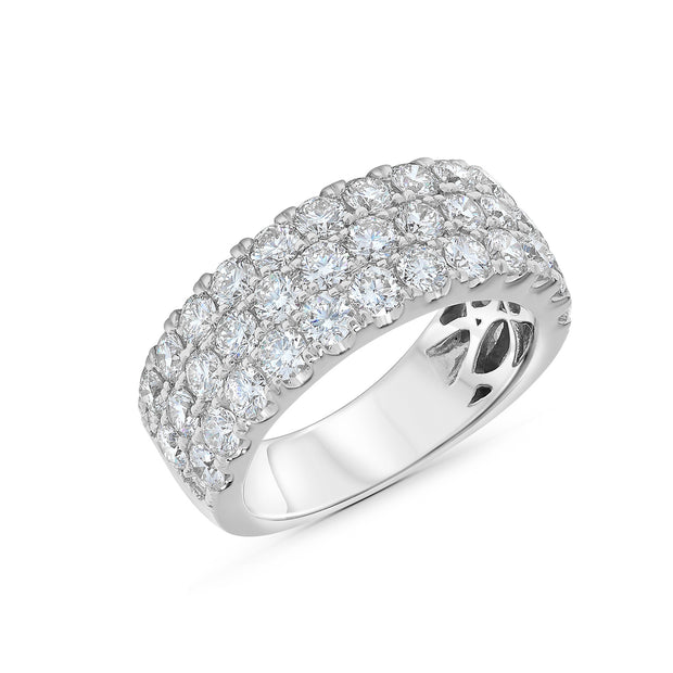 14K White Gold 2.00ct Three-Row Round Diamond Ring. Bichsel Jewelry in Sedalia, MO. Shop diamond rings and wedding bands online or in-store today!