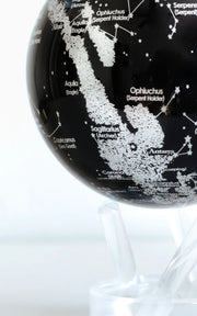 4.5" Black & Silver Constellations MOVA Globe with Acrylic Base. NASA Satellite Imagery. Powered by Ambient Light & Magnets. No cords or batteries needed. Shop online or in-store today! Bichsel Jewelry | Sedalia, MO