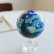 4.5" Van Gogh's Starry Night Artwork MOVA Globe with Acrylic Base. Powered by Ambient Light & Magnets. No cords or batteries needed. Shop online or in-store today!