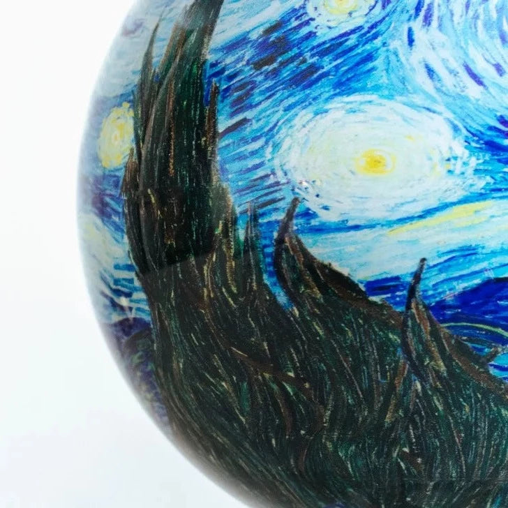 4.5" Van Gogh's Starry Night Artwork MOVA Globe with Acrylic Base. Powered by Ambient Light & Magnets. No cords or batteries needed. Shop online or in-store today!