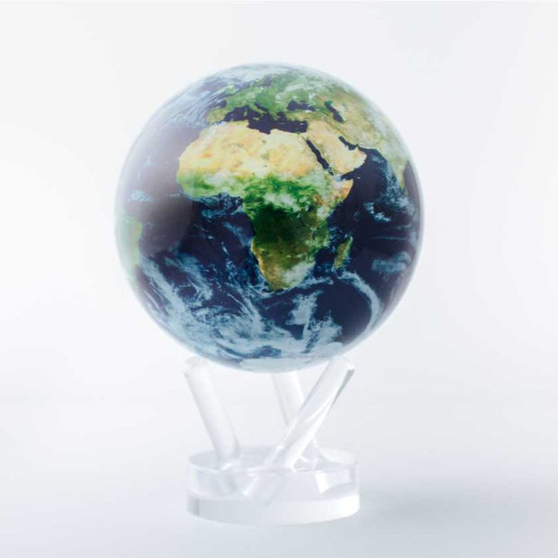 Earth with Clouds 4.5" or 6" MOVA Globe with Acrylic Base. NASA Satellite Imagery. Powered by Solar Ambient Light & Magnets. No cords or batteries needed. Shop online or in-store today!