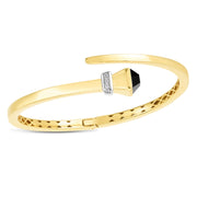 14K Polished Yellow Gold Wrap Bangle with Black Onyx & Diamond Accents. Bichsel Jewelry in Sedalia, MO. Shop bracelet styles online or in-store today!
