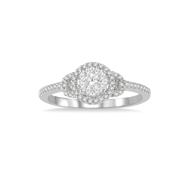 14K White Gold Lovebright 0.30ct Round Diamond Engagement Ring with Diamond Accent Band. Bichsel Jewelry in Sedalia, Mo. Shop ring styles online or in-store today!