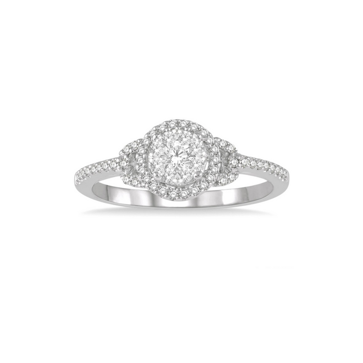 Round Invisible Halo Engagement Ring