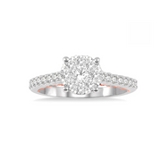 Two Tone Round Engagement Ring