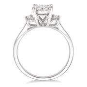 14K White Gold Lovebright Three-Stone Diamond Engagement Ring