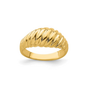 14K Yellow Gold Polished Croissant Dome Ring