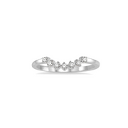 White Gold Curved Round Diamond Band
