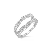 14K White Gold Round Diamond Twist Wedding Band Wrap for Engagement Rings, Ring Guard. Bichsel Jewelry in Sedalia, MO. Shop online or in-store today!