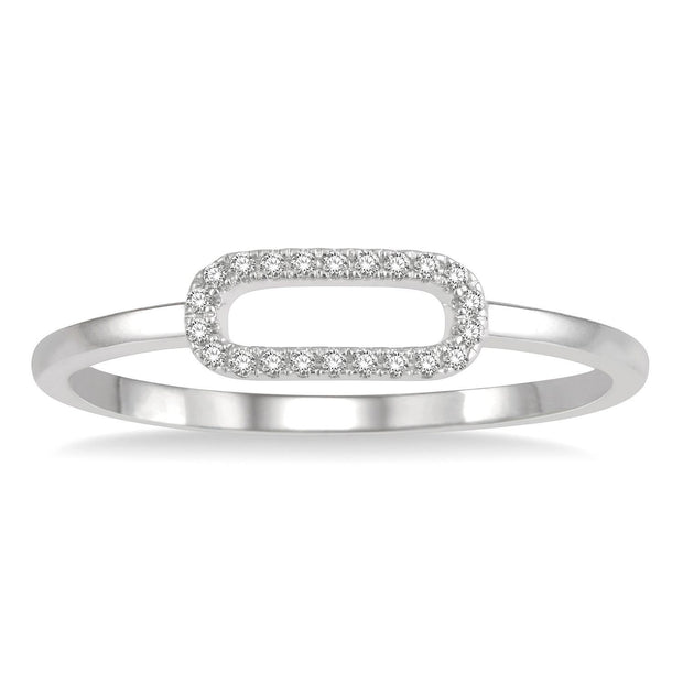 14K White Gold Stackable Diamond Link Ring