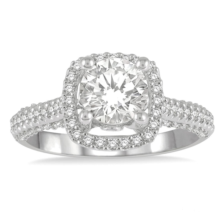 Cushion Shape Semi-Mount Diamond Engagement Ring