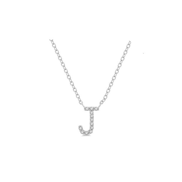 Diamond Initial Necklace in 10K White or Yellow Gold, Letters A-Z. Adjustable chain length 16-18 inch. Bichsel Jewelry in Sedalia, MO. Shop online or in-store today!