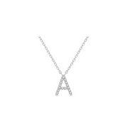 Diamond Initial Necklace in 10K White or Yellow Gold, Letters A-Z. Adjustable chain length 16-18 inch. Bichsel Jewelry in Sedalia, MO. Shop online or in-store today!