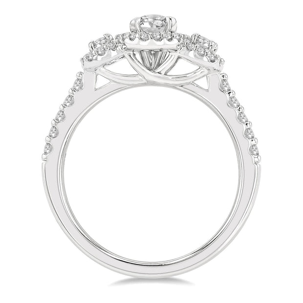 Oval Diamond Three-Stone Engagement Ring