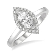 Marquise Diamond Halo-Style Engagement Ring
