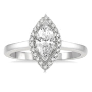 Marquise Diamond Halo-Style Engagement Ring