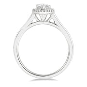 Marquise Diamond Halo-Style Engagement Ring