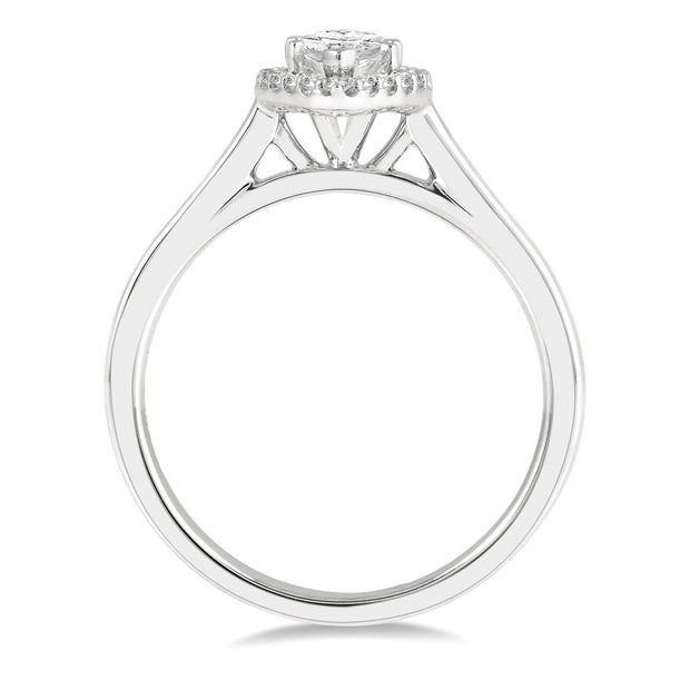 Marquise Diamond Halo-Style Engagement Ring