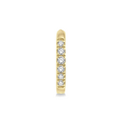 10K Yellow Gold Diamond Huggie Hoop Earrings