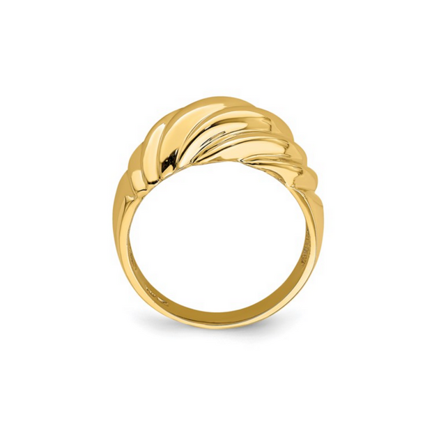 Vintage-Inspired 14K Yellow Gold Croissant Ring