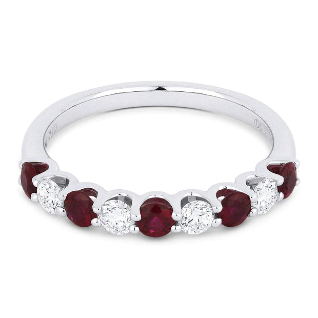 14K White Gold Classic Alternating 0.49ct Ruby and 0.32ct Diamond Band. Bichsel Jewelry in Sedalia, MO. Shop online or in-store to find the perfect style today! 