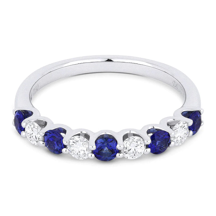 14K White Gold Classic Alternating 0.51ct Sapphire and 0.35ct Diamond Band. Bichsel Jewelry in Sedalia, MO. Free ring sizing. Shop online or in-store today!