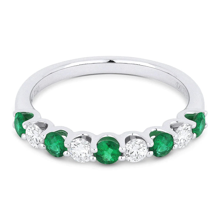 Classic Emerald and Diamond Band