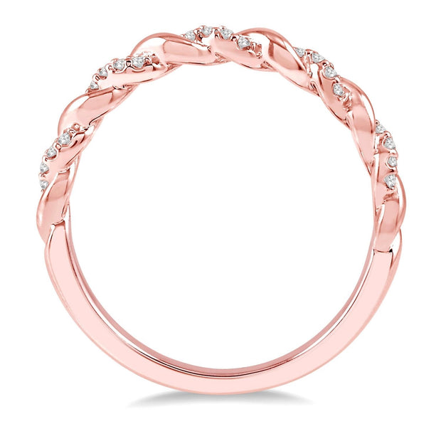 14K Rose Gold Diamond Twist Band