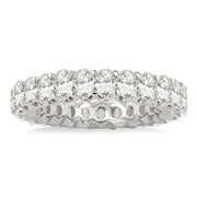 14K White Gold Oval Diamond Eternity Band