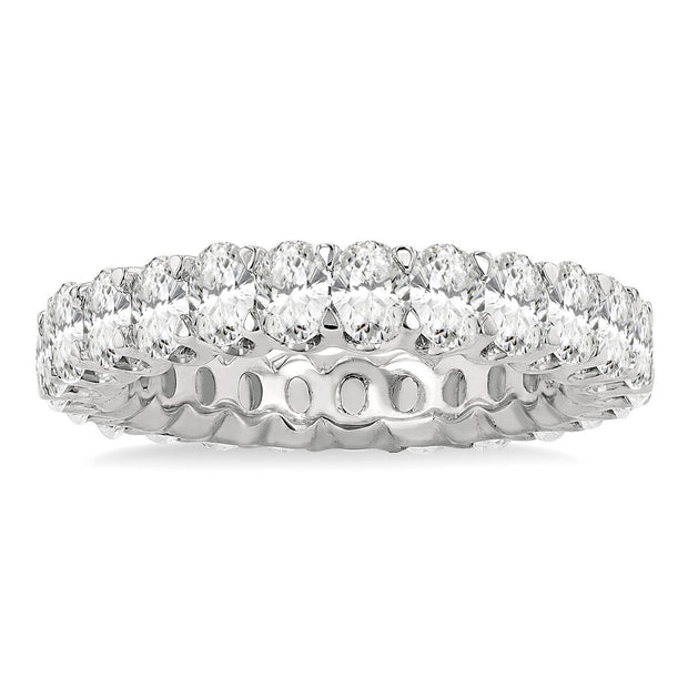 14K White Gold Oval Diamond Eternity Band