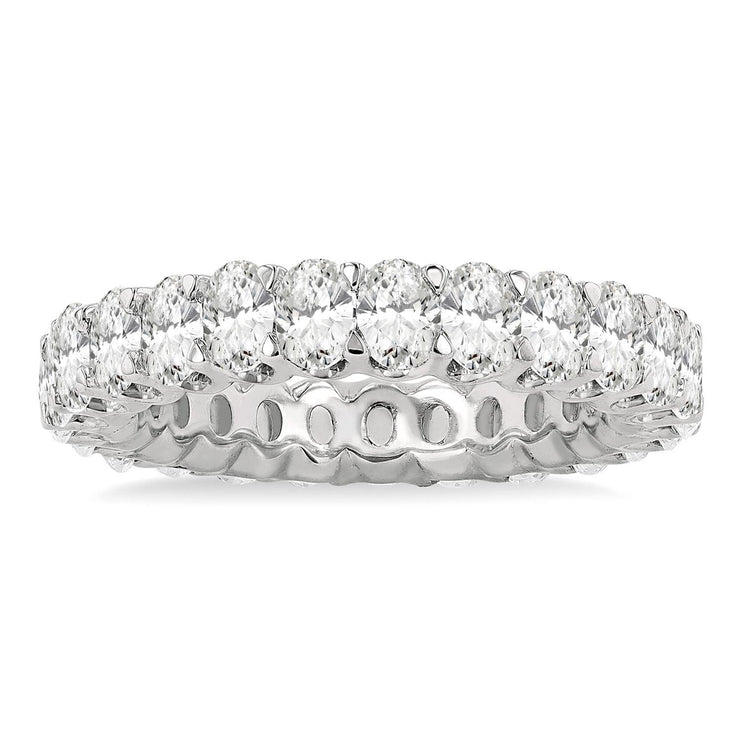 14K White Gold Oval Diamond Eternity Band