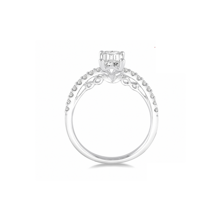 White gold emerald cut diamond engagement ring in Sedalia, MO at Bichsel Jewelry