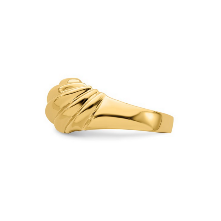 Vintage-Inspired 14K Yellow Gold Croissant Ring