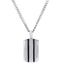 Stainless Steel Striped Dog Tag Pendant in Sedalia, MO at Bichsel Jewelry