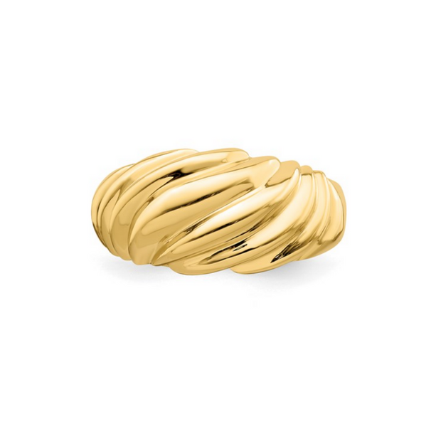 Vintage-Inspired 14K Yellow Gold Croissant Ring